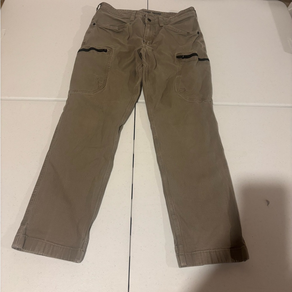 Duluth Trading Co Flex Fire Hose Slim Fit Tan Cargo Pants Men’s Size 34x30